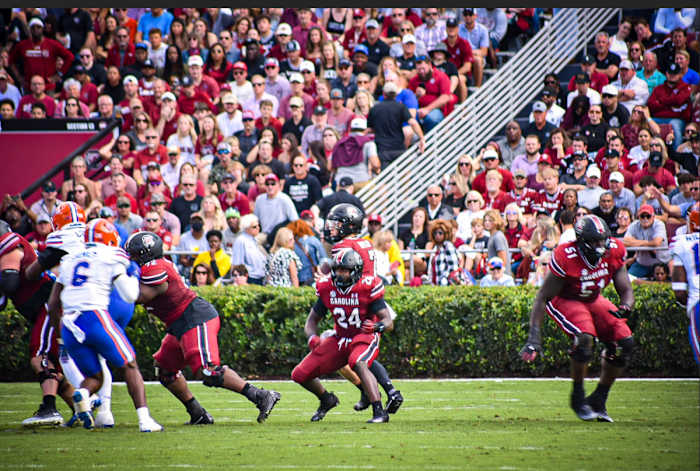 Mario Anderson helping in Pass Protection (14th Oct., 2023)